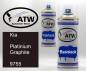 Preview: Kia, Platinium Graphite, 9755: 400ml Sprühdose + 400ml Klarlack - Set, von ATW Autoteile West.